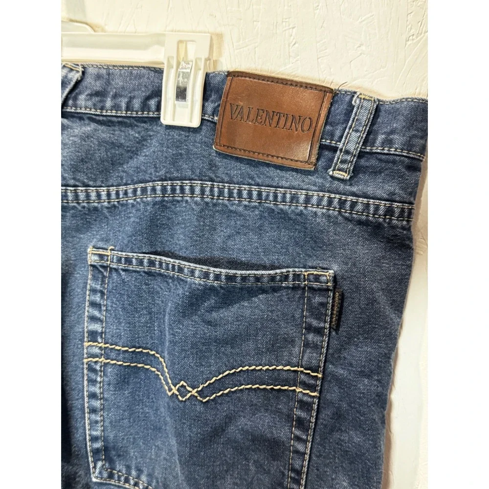 Valentino Jeans Classic Mens Indigo Blue Straight Leg Denim Pants Size 42 107cm